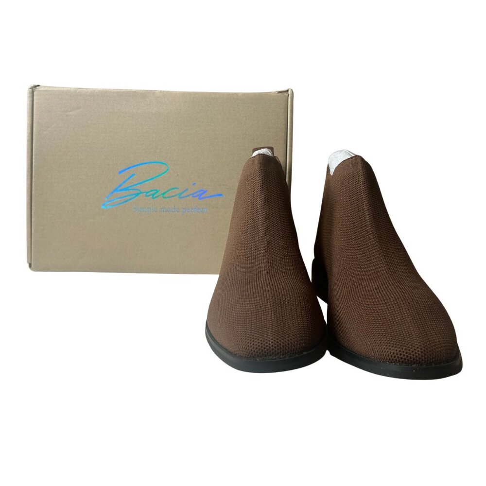 Bacia Women’s Sock Ankle Boots – Brown – Size 8
